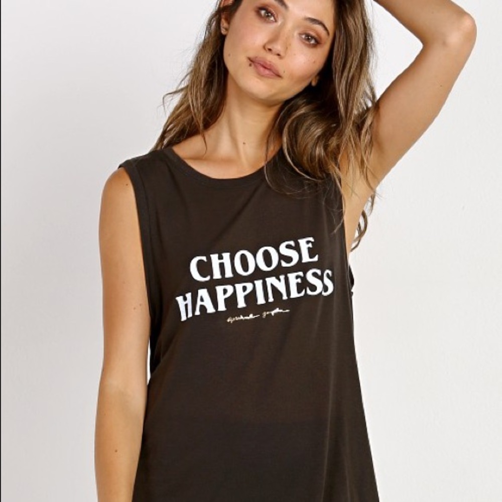 Spiritual Gangster Choose Happiness Chakra Tank Top Size Medium